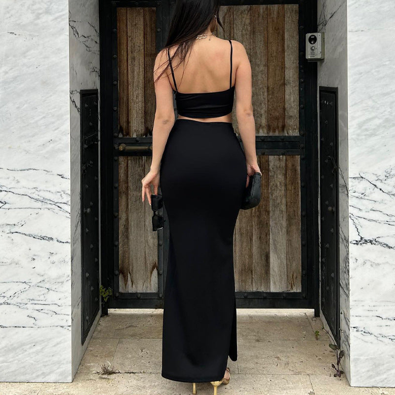 NTG Spaghetti Straps Chest Wrap Fashion Hip Suit