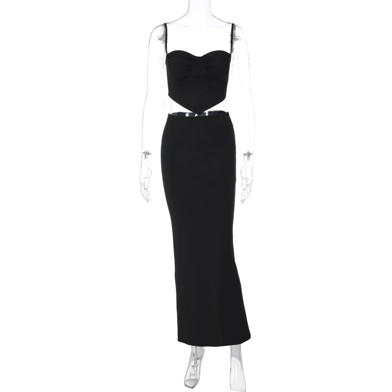 NTG Spaghetti Straps Chest Wrap Fashion Hip Suit
