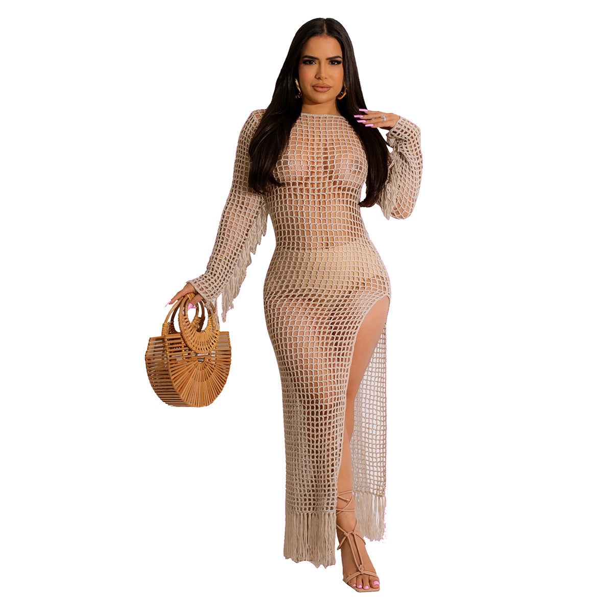 NTG Handmade Knitted Tassel Beach Dress