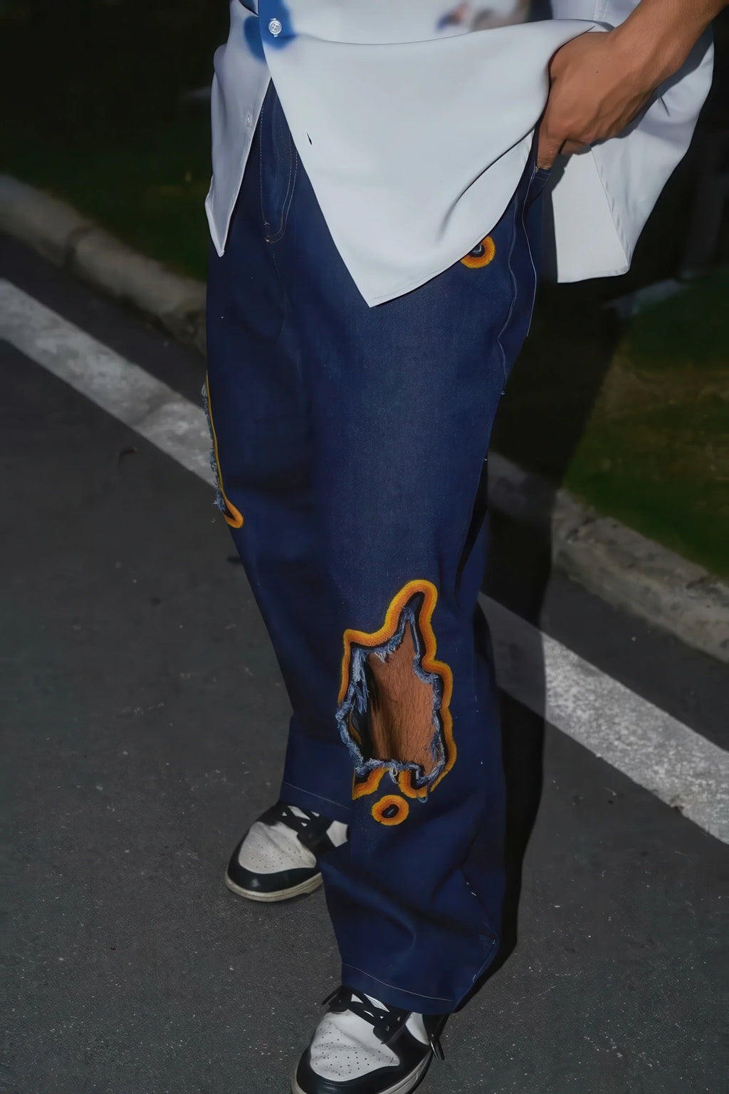 NTG x Flame Burnout Denim Jeans