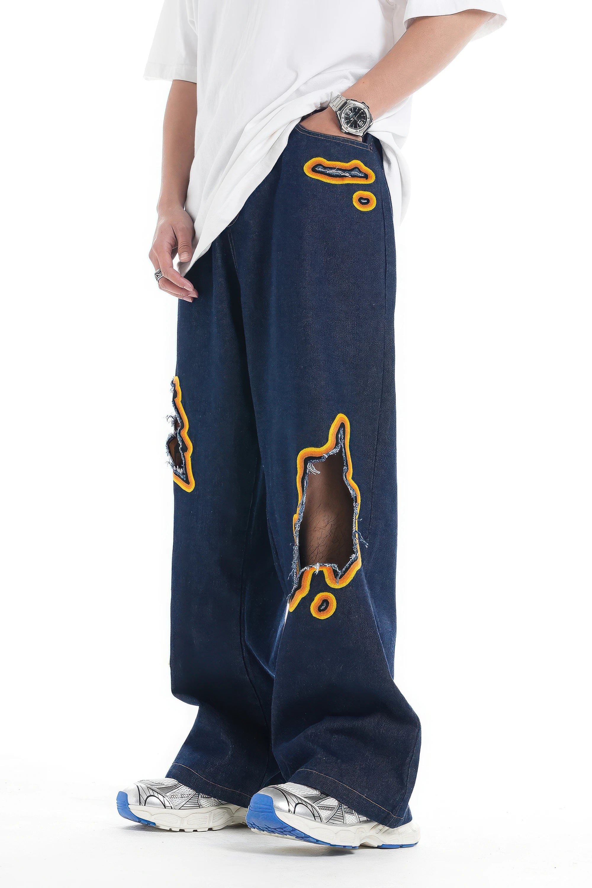 NTG x Flame Burnout Denim Jeans