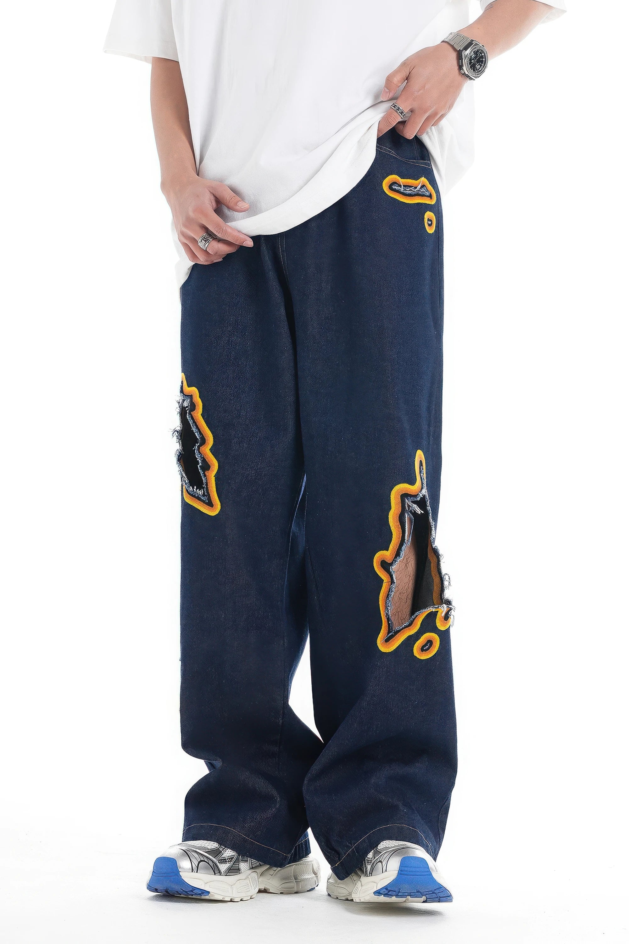 NTG x Flame Burnout Denim Jeans