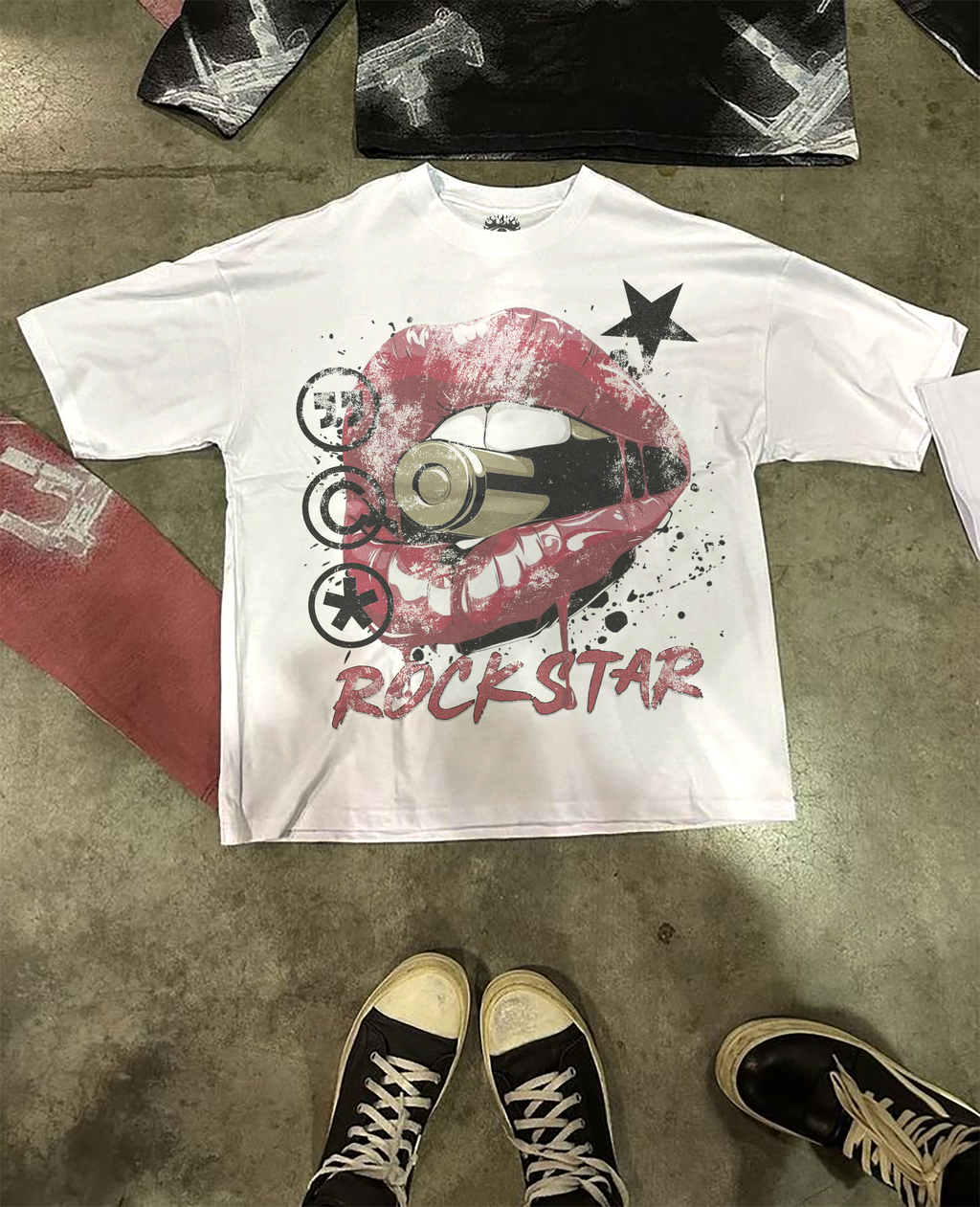 NTG X Rockstar White Cotton Tee