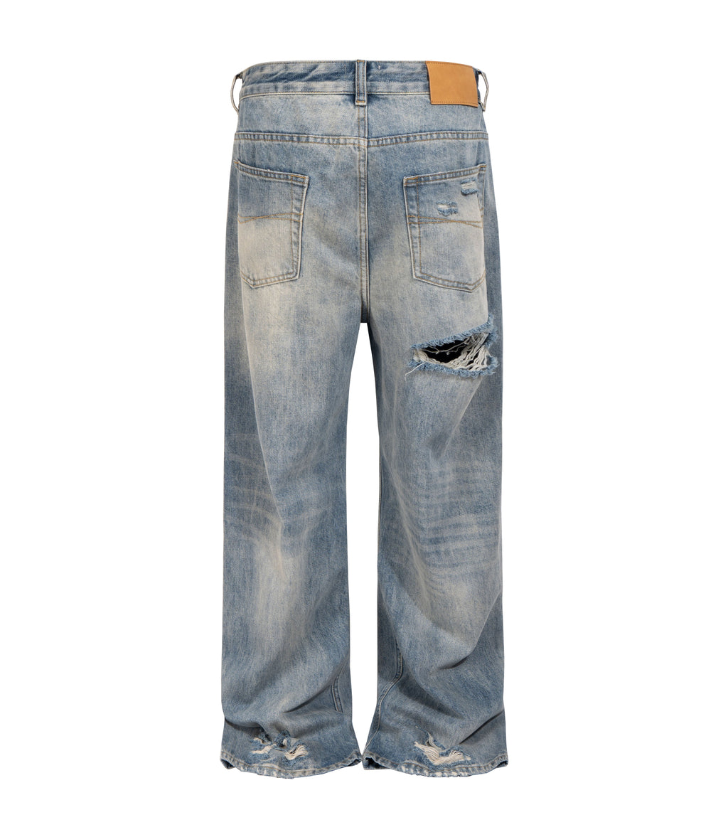 NTG x LIGHT WASH DESTROYED DENIM