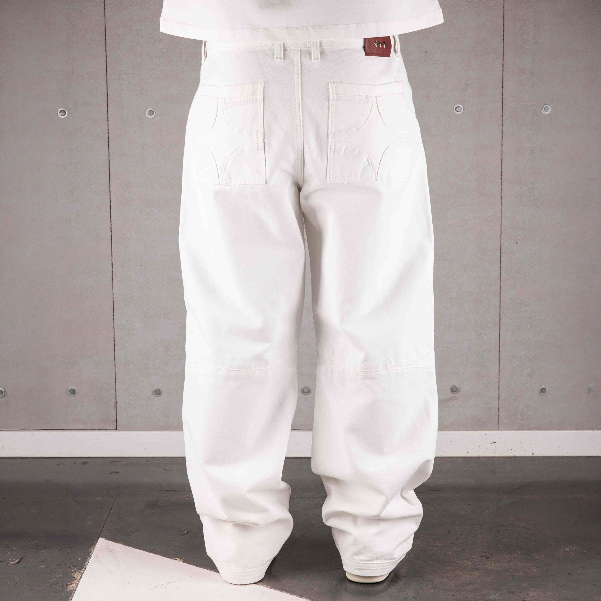 NTG x Commons Star Denim Pant White