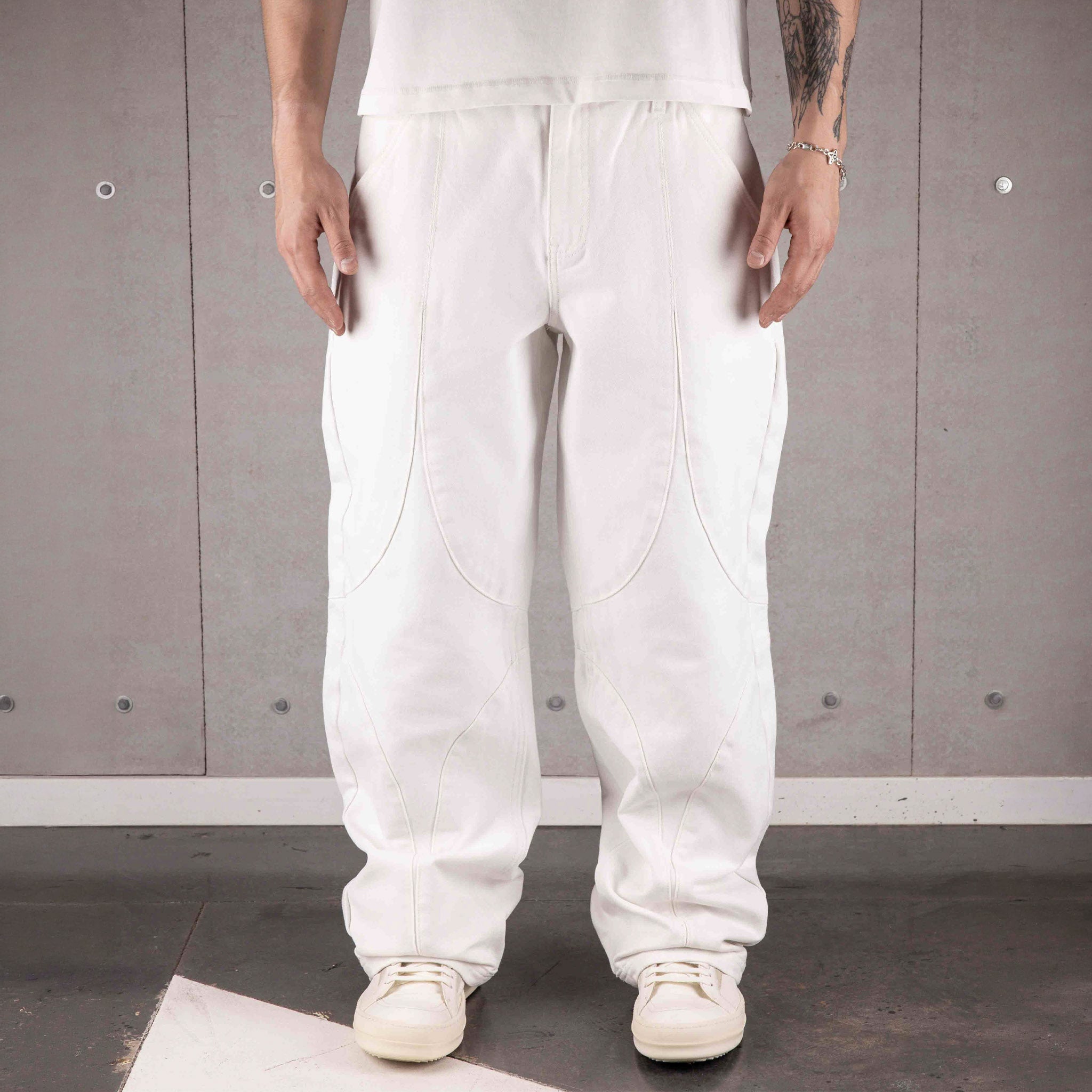 NTG x Commons Star Denim Pant White