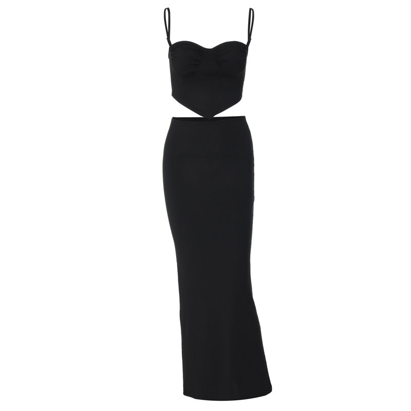 NTG Spaghetti Straps Chest Wrap Fashion Hip Suit