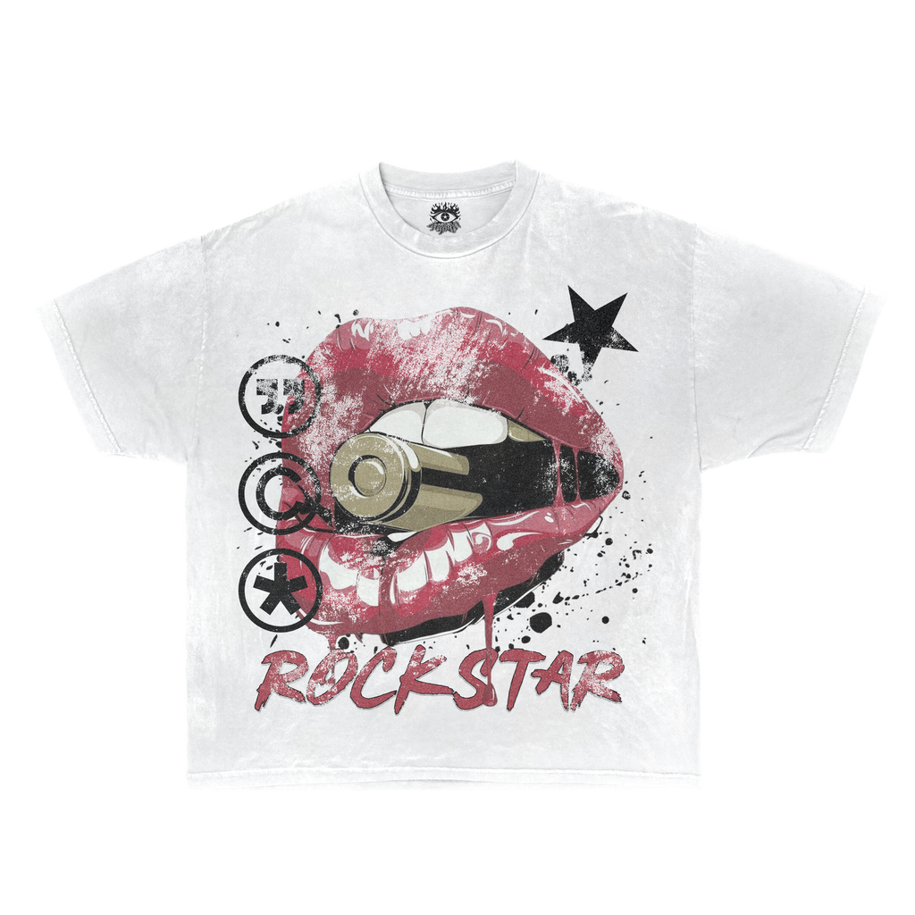 NTG X Rockstar White Cotton Tee