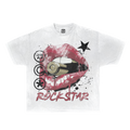NTG X Rockstar White Cotton Tee
